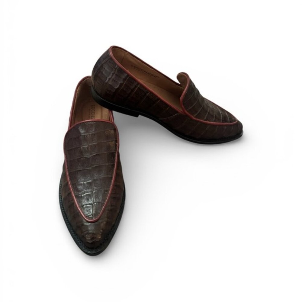 Lucchese Karmen loafers made from caiman leather chocolate 9 - Picture 3 of 11
